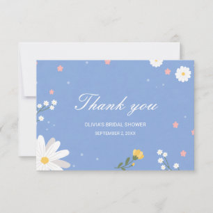 An elegant wedding in light blue with wildflowers. card
