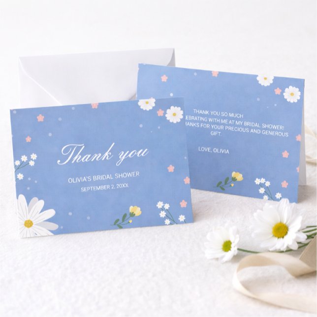 An elegant wedding in light blue with wildflowers. card (Creator Uploaded)