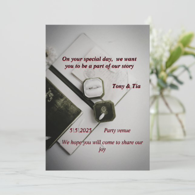 "An elegant wedding invitation " (Standing Front)