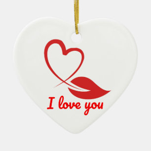 An elegant white heart symbolises love and devotio ceramic tree decoration