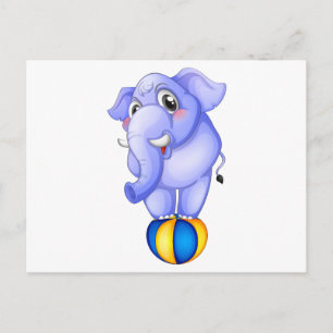 An elephant above the bouncing ball postcard