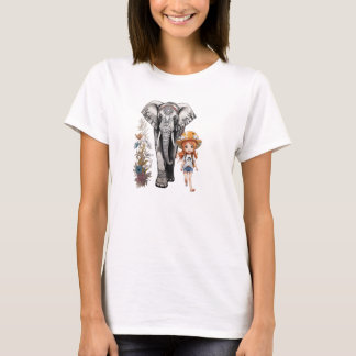 An elephant & girl with a tattoo on it T-Shirt