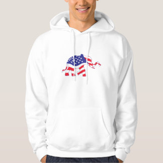 An Elephant mad in the USA Flag Hoodie