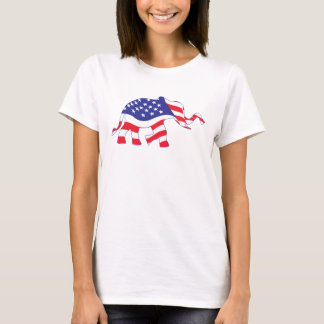 An Elephant made in a USA Flag T-Shirt