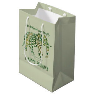 An Elephant Never Forgets - Birthday Card 1 Medium Gift Bag