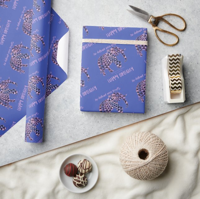 An Elephant Never Forgets - Birthday Card 2 Wrapping Paper (Crafts)