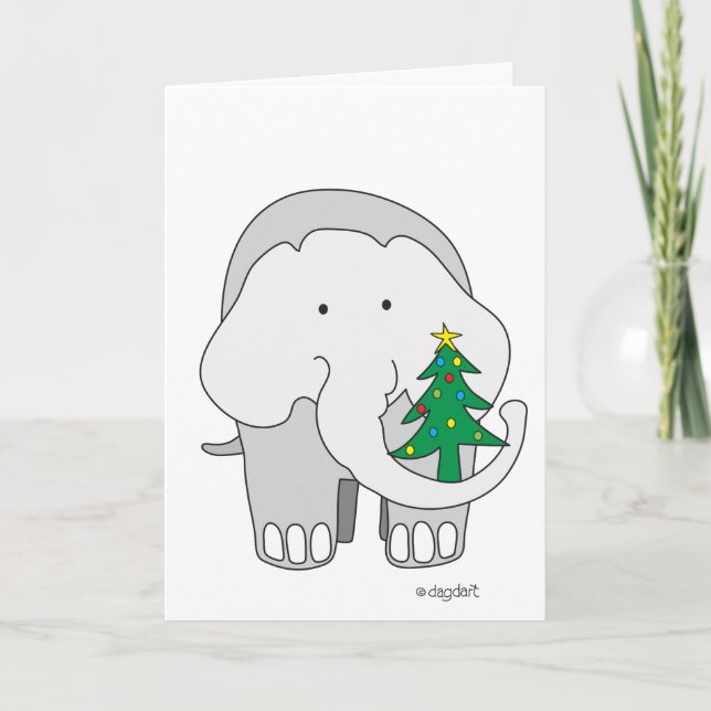 An Elephant's Christmas Holiday Card (Front)