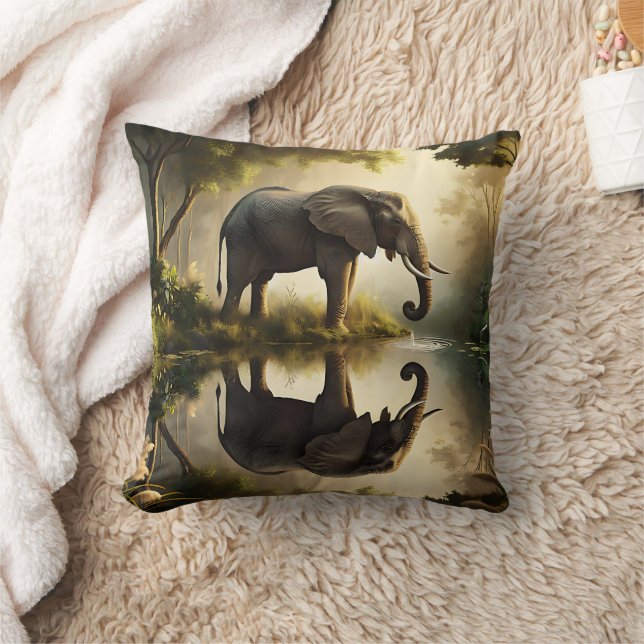 An Elephant's Reflection Cushion (Blanket)