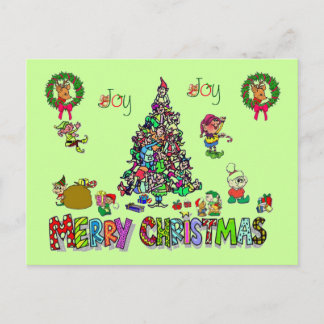an elves christmas post card