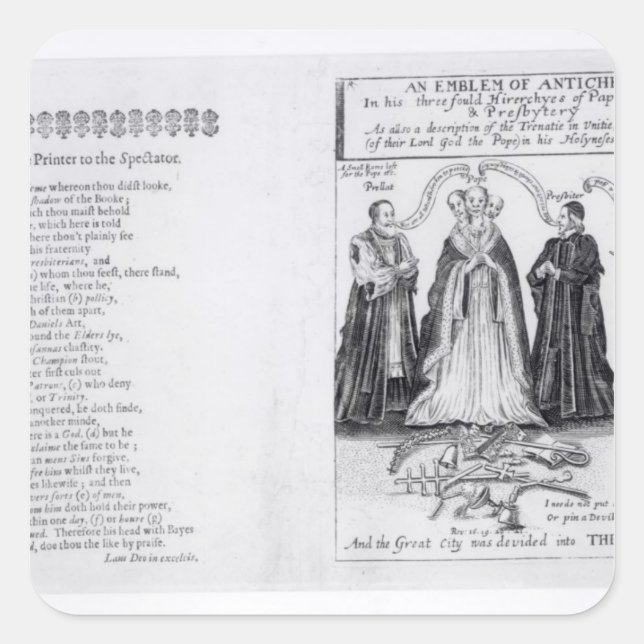 An Emblem of the Antichrist Square Sticker (Front)