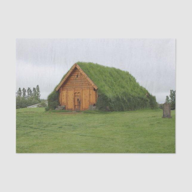 An Emerald Enchanted Barn in an Emerald Field Tissue Paper (Front)