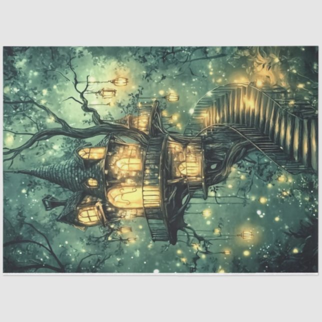 An Emerald Forest Fairy Series Design #8 Tissue Paper (Front)