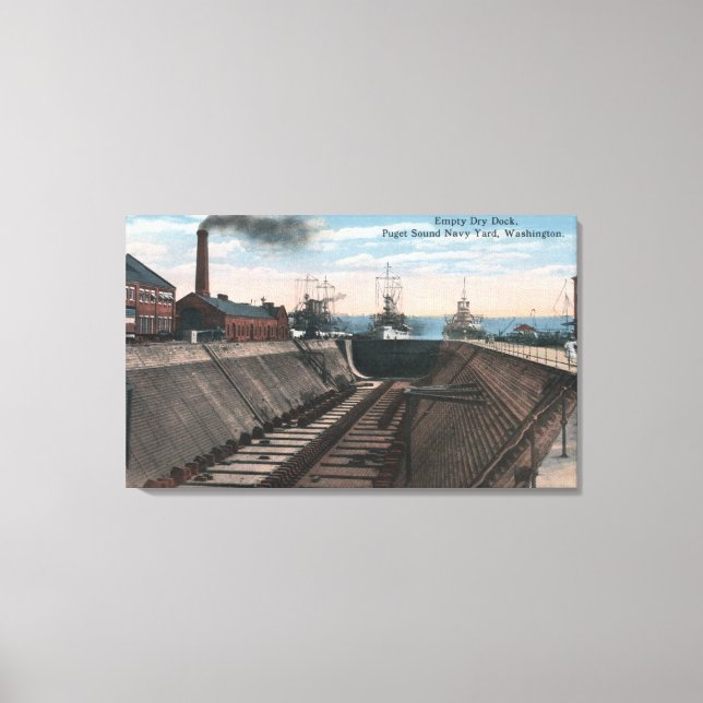 An Empty Dry Dock, Navy Shipyard Canvas Print (Front)