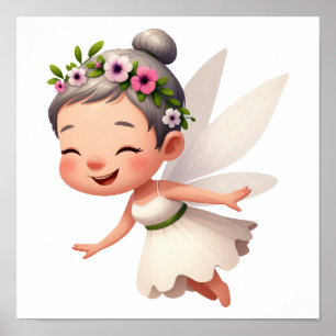 An enchanted magical little cartoon Fairy Poster
