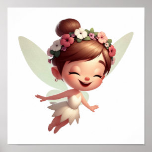 An enchanted magical little cartoon Fairy Poster