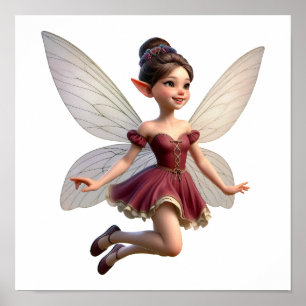 An enchanted magical little cartoon Fairy Poster