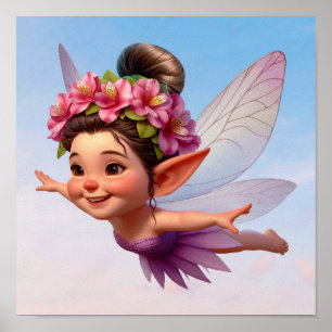 An enchanted magical little cartoon Fairy Poster