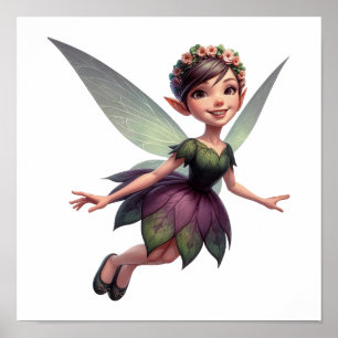 An enchanted magical little cartoon Fairy Poster