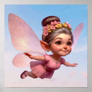 An enchanted magical little cartoon Fairy Poster