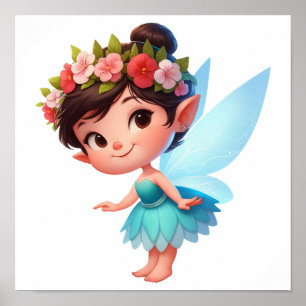 An enchanted magical little cartoon Fairy Poster