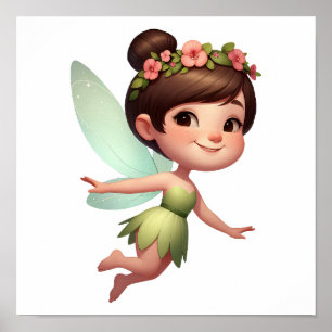 An enchanted magical little cartoon Fairy Poster