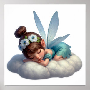 An enchanted magical little cartoon Fairy Poster