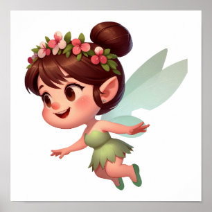 An enchanted magical little cartoon Fairy Poster