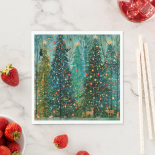 An Enchanted Storybook Christmas Forest Napkin