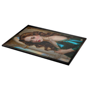 An Enchanting Portrait of The Emerald Empress Cutting Board