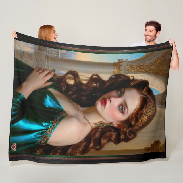 An Enchanting Portrait of The Emerald Empress Fleece Blanket (In Situ)