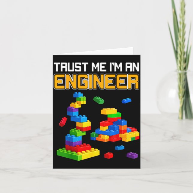 an Engineer Kids Brick Builder Bricks Building Card (Front)