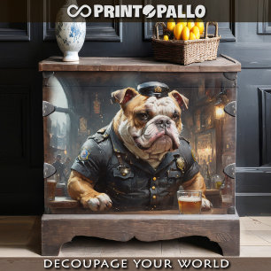An english bulldog cop in a 1930 Chicago pub Tissue Paper