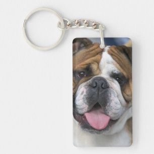 An english bulldog in Belgium. Key Ring