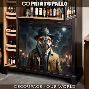 An english bulldog is a detective in Los Angeles Tissue Paper