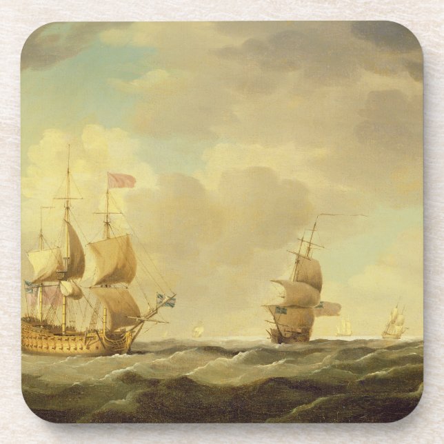 An English Flagship Under Easy Sail in a Moderate Coaster (Front)