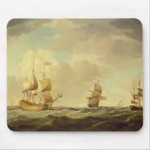 An English Flagship Under Easy Sail in a Moderate Mouse Mat