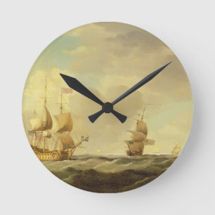 An English Flagship Under Easy Sail in a Moderate Round Clock