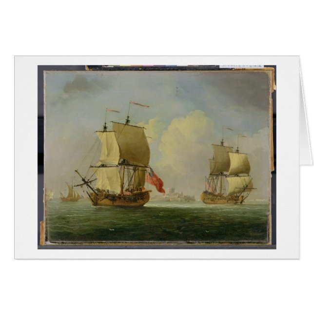 An English Sloop and a Frigate in a Light Breeze ( (Front Horizontal)