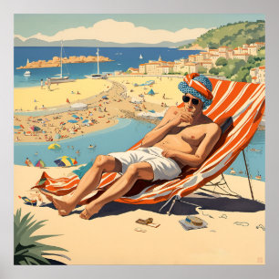 An Englishman Sunbathing Print