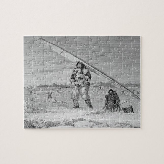 An Eskimaux of Igloolik, wearing a bird-skin jacke Jigsaw Puzzle (Horizontal)