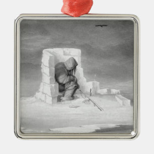 An Eskimaux watching a Seal-Hole, from 'Journal of Metal Tree Decoration