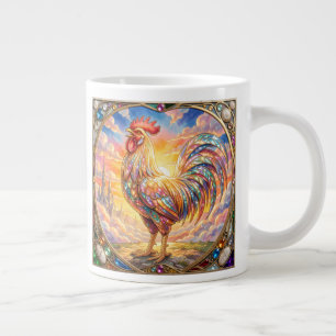 An ethereal rooster1 large coffee mug