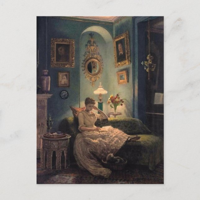 An Evening at Home Postcard (Front)