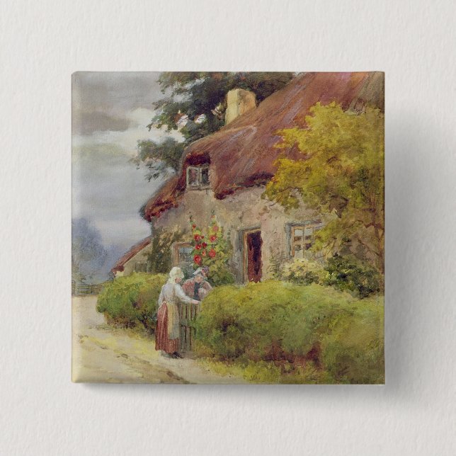 An evening gossip 15 cm square badge (Front)