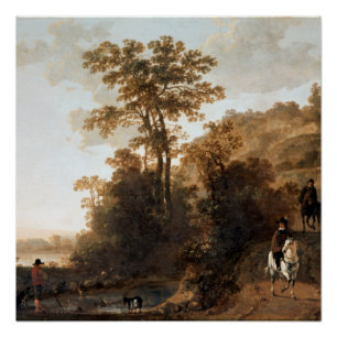 An Evening Ride near a River Aelbert Cuyp  Poster