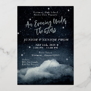 An Evening Under the Stars Prom Foil Invitation