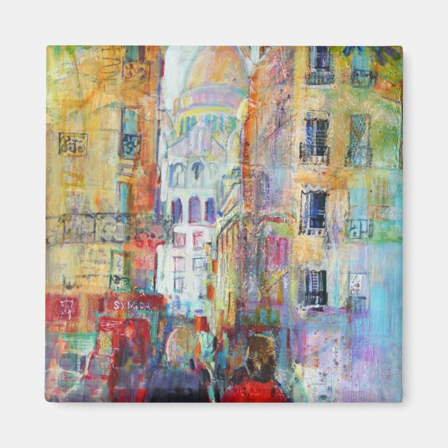 An Evening Walk to Sacre Coeur Magnet (Front)