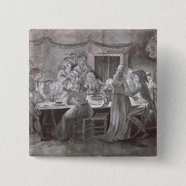 An Evening Wedding Meal 15 Cm Square Badge (Front)