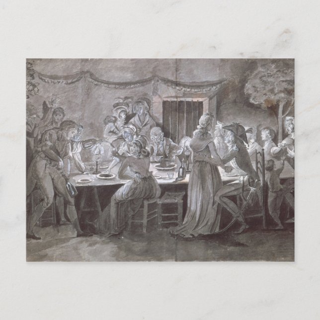 An Evening Wedding Meal Postcard (Front)