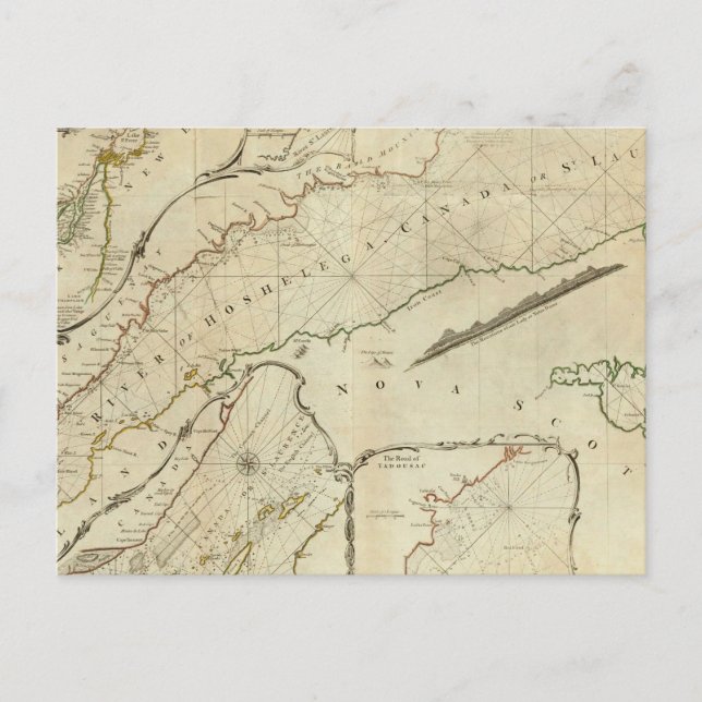 An Exact Chart of the River St Lawrence Postcard (Front)